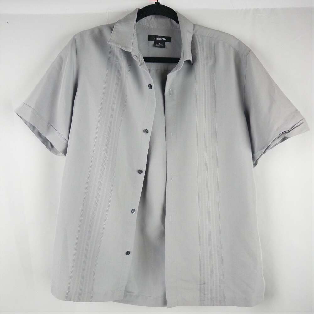 Claiborne Men's Short Sleeve Button-Down Guayabera Shirt